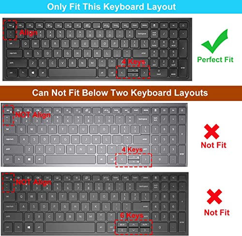 Keyboard Cover for Dell Latitude 3550 3540 5550 5540 5520 5521 5530 5531 15.6", Dell Precision 3590 3591 3580 3581 3570 3571 3560 3561 15.6" Keyboard Skin Protector, Mint - color: Mint