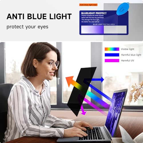 Mamol 16 Inch Laptop Privacy Screen - Compatible with Lenovo, Hp, Dell, Acer, Asus, Thinkpad, Envy, Xps - 16:10 Aspect, Anti Blue Light Glare, Removable Privacy Shield - size: 16'' Privacy Screen (16:10)