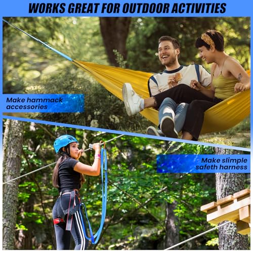 18MM Nylon Climbing Slings Runners 23 kN Strong Webbing Straps for Rock Climbing, Rappelling, Swing, Yoga Hammock etc - color: 2PCS Blue, size: 24inch/60cm