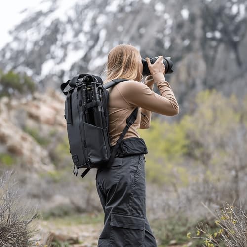 WANDRD PRVKE Rolltop 21L V4 Camera Backpack – Expandable Weatherproof Travel Bag with Laptop Sleeve and Clamshell Opening - color: Black, size: 21L (Bag Only), style: Rolltop