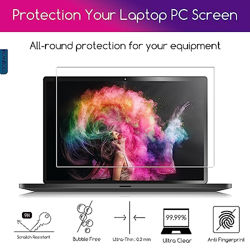 2 Pack 15.6 inch Tempered Glass Laptop Screen Protector for 15.6" HP/Dell/ASUS/Samsung/Lenovo/Acer/MSI/LG/URAO/VGKE 15.6 inch 16:9 Laptop, 9H Hardness, Anti Fingerprint, Bubble Free - size: 15.6"Glass-16:9