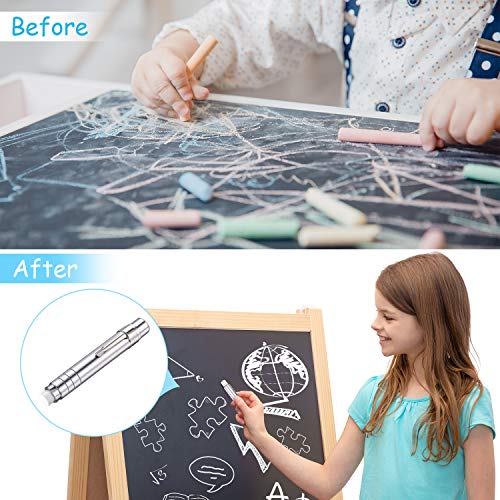 Boao 8 Pcs Aluminum Alloy Chalk Holder with Storage Bag, Teacher's Clip Unbroken Chalk Holder Keeper for Teachers, Children's Painting and Writing
