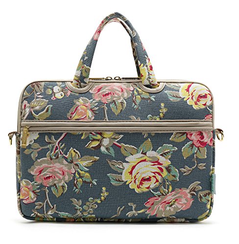 Blue Water Hyacinth Patten water resistant Laptop Shoulder Messenger Bag Case Sleeve for 12 Inch 13 Inch Laptop,Laptop Briefcase - color: Water Hyacinth, size: 13-13.3 Inch