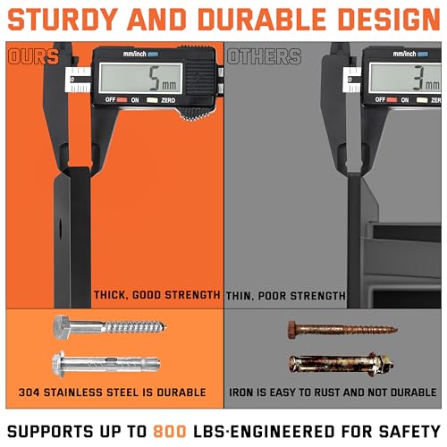Pull Up Bar Joist Mounted -800 lbs Adjustabl Heavy Duty Chin Up Bar, Perfect for Garage, Beam and Rafter Mounting, Easy Installation Pullup Bar, Ideal for Multiple Grip Options