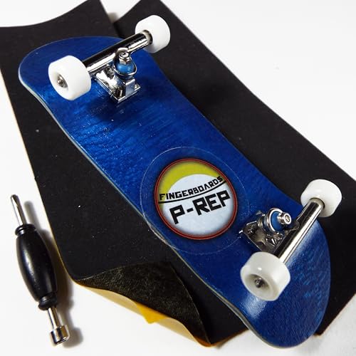 P-REP V2 Pro Performance Complete Wooden Fingerboard kit with Urethane Wheels and Bushings 32mm - Blue - color: Blue