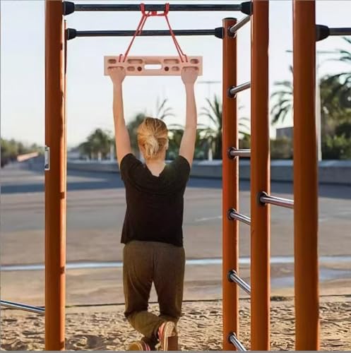 Wooden Hangboard for Rock Climbing, 6-in-1 Fingerboard Training for Grip Strength, Home Wood Finger Mounted Pull Up Bar for Climbers Home Gym