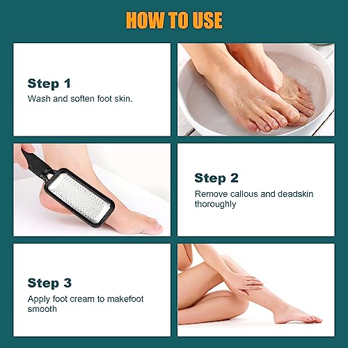Foot Files Foot Scrubber Pedicure, Stainless Steel Callus Remover for Feet, Professional Foot Grater Rasp Scraper to Hard Skin Corns for Dry and Wet Fee - style: 1X Foot Files(Pink)
