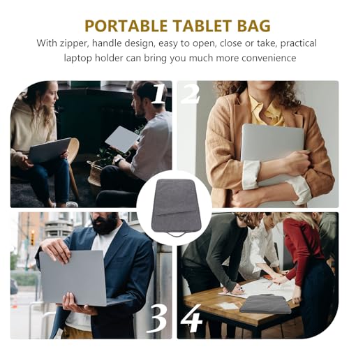 Levemolo Sturdy 15.6 Inch Laptop Bag and Tablet Sleeve with Shockproof Polyester Protection for Travel and Office Use, Dark Gray Computer Carrying Case