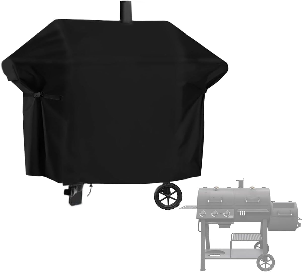 Grill Cover for Oklahoma Joe's Longhorn Combo Charcoal Gas Smokers & Grills - 24203004, Waterproof Outdoor Barbeque Smoker Covers - 36" D x 69" W x 50" H