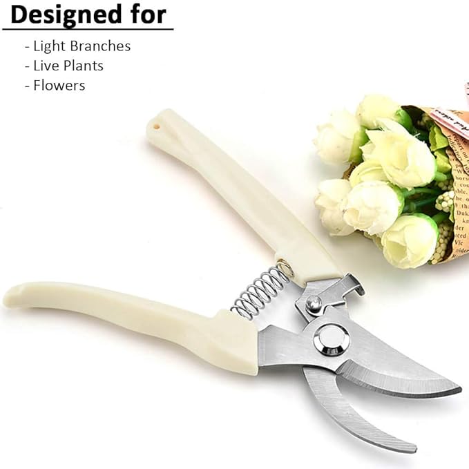 BUGUI Bypass Garden Pruning Shears - 2 Pack, Ultra Lightweight Hand Pruners Make Cut Smooth & Clean, Professional Gardening Scissors for Cutting Live Flowers, Plants, Light Branches