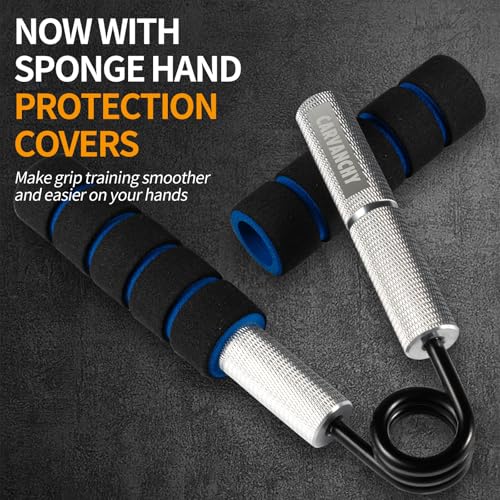 Grip Strength Trainer Set, 6 Pack, 50-350LB, Wrist Forearm Strengthener, Metal No Slip, Hand Grip Gripper Strengthener for Strength Training and Exercise, Hand Workout Squeezer Grip Strength - color: 7Pack,50-350lb,Purple+Silver+Blue+Red+Black+Gold+Green