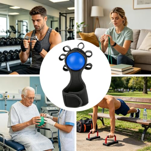 Hand Strength Ball Finger Muscle Trainer Ball | Hand Strengthening Gear for Weightlifting Office Rock Climbing Home Fitness Gym Outdoor Workout - color: Blue