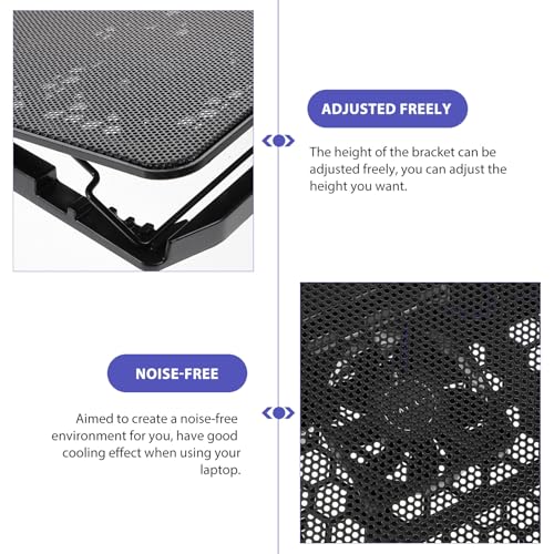 Laptop Cooling Pad with 6 Silent Fans 15.6-inch Adjustable Stand Black for Gaming and Office Use