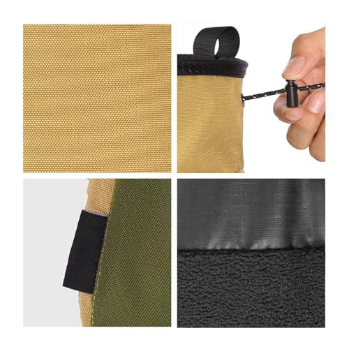 Mountaineering Chalk Bag with Large Capacity, Independent Front Compartment, Multifunctional Sports Bag for Climbers, Trapezoidal Bottom, Orange - size: Small Khaki