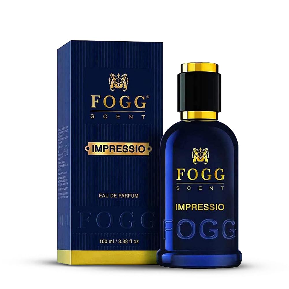 Fogg Scent Impressio Eau de Parfum for Men | Fresh Woody Aromatic Perfume | Daily Wear Fragrance with Green Apple & Bergamot | Long Lasting EDP | 3.38 oz (100 ml)