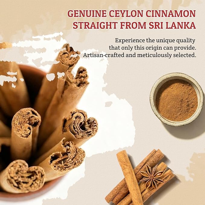 52USA Ceylon Cinnamon Sticks – 1 lb Whole Cinnamon, Non-GMO & Kosher, True Ceylon from Sri Lanka for Baking, Cooking & Beverages