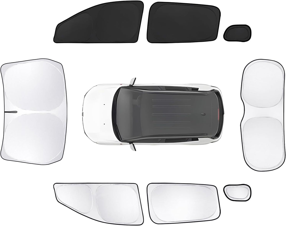 8pcs Car Window Shades for Jeep Compass 2017-2024 Accessories,Windshield Side Rear Full Sunshade,Sun Visor UV Blocking, Privacy Protection and Blackout for Camping Outdoor