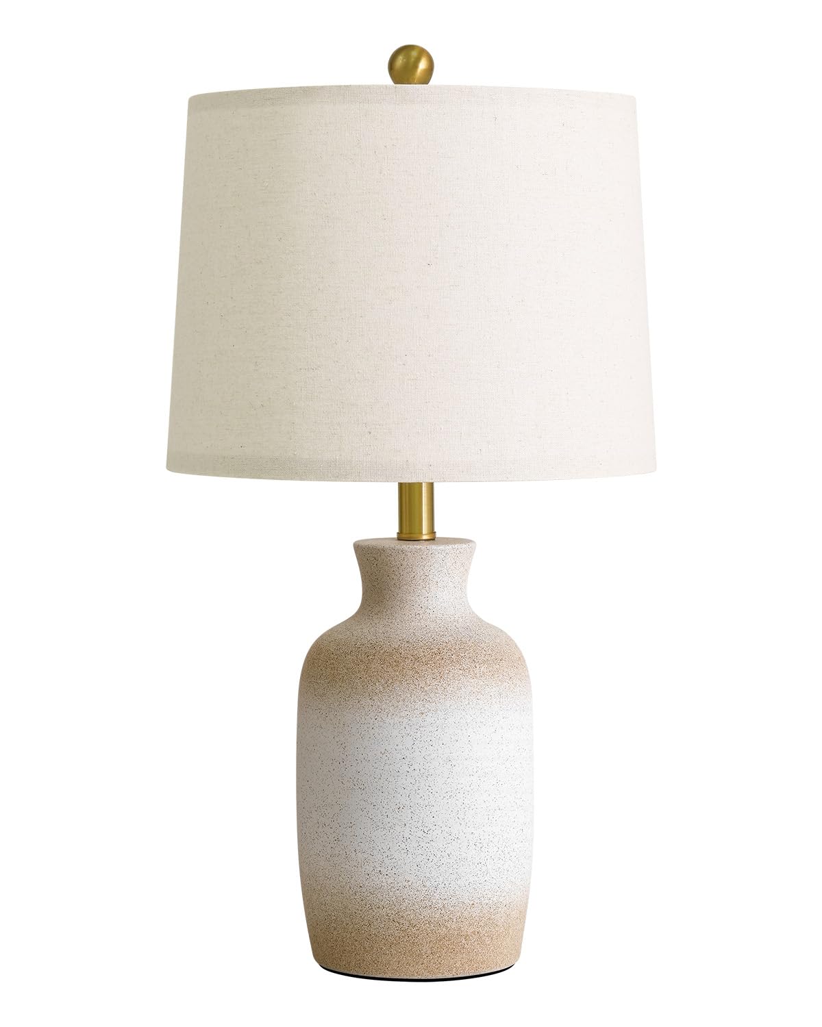 PoKat 24'' Farmhouse Ceramic Table Lamp with Natural Textured Finish