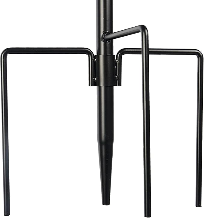 Ashman Deluxe Bird Feeding Station (1 Pack) Bird Feeders for Outside - Multi Feeder Pole Stand Kit with 4 Hangers, Bird Bath and 3 Prong Base for Attracting Wild Birds - 22 Inch Wide x 92 Inch Tall.