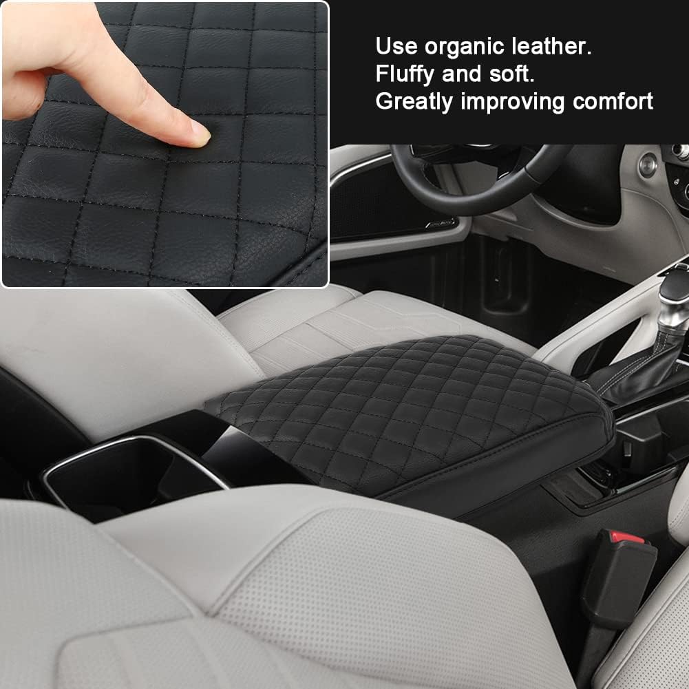 sportuli Center Console Cover Anti-Scratch Leather Armrest Cushion Compatible with 2020 2021 2022 2023 2024 Kia Telluride accessories (Black)