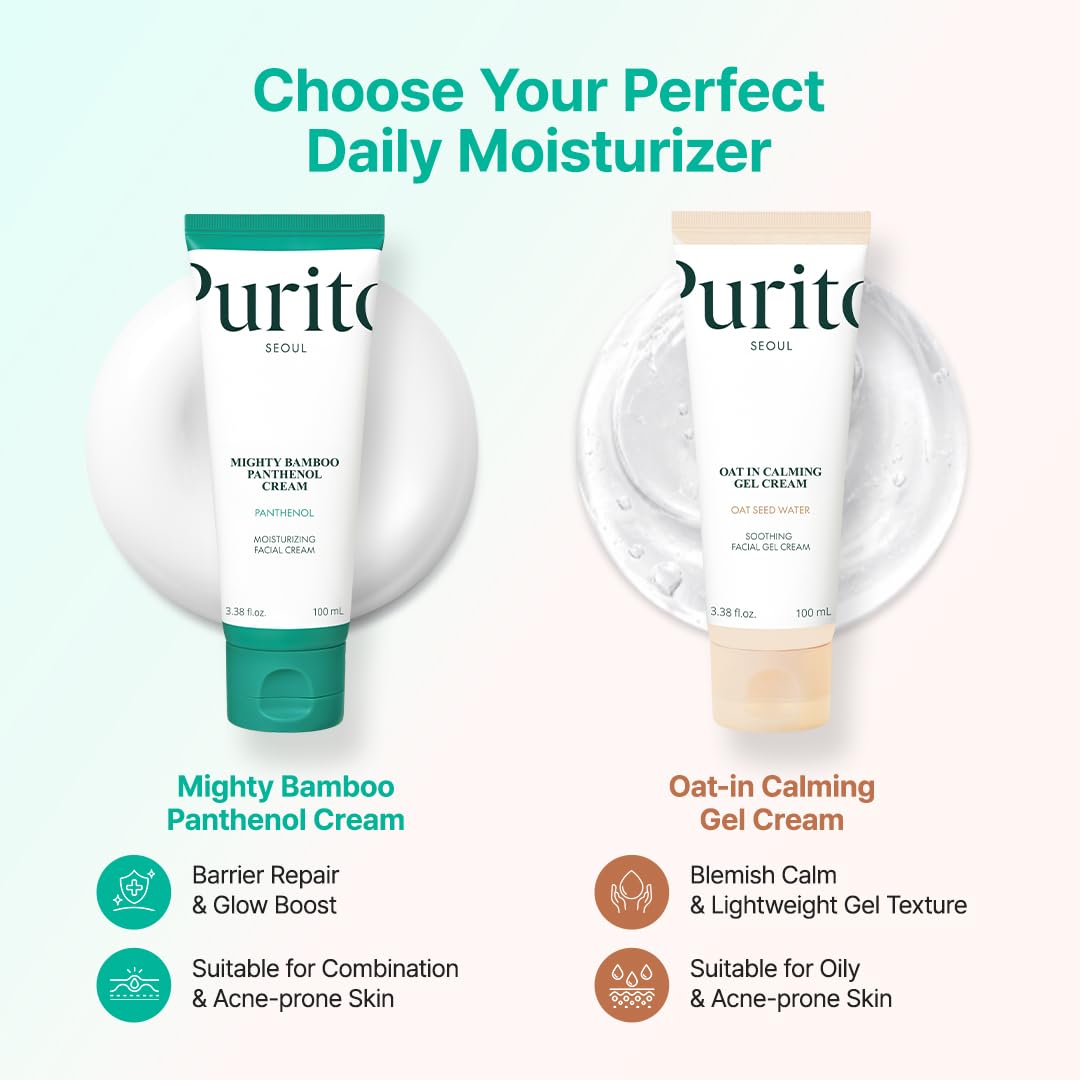 PURITO Panthenol 10% Barrier Cream for Sensitive Skin, 3.38 fl.oz