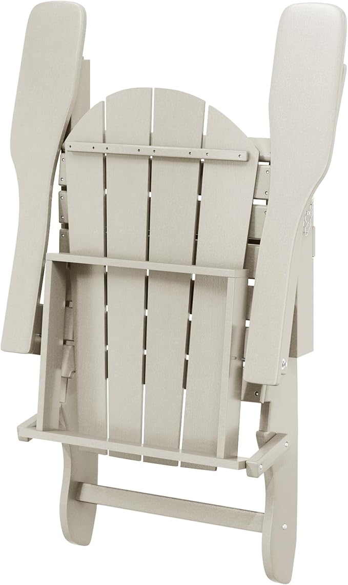 Westin Outdoors Laguna WO Home Outdoor Adirondack Folding Chair Lounger Seat Traditional Retro Home Furniture for Beach, Balcony, Backyard, Lawn, Patio, Pool, Deck, Garden (Sand)