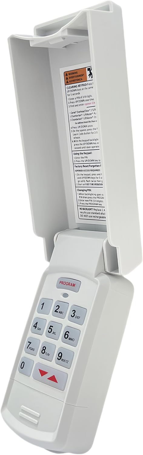 for Genie Garage Door Opener Keypad Compatible with All Genie Intellicode Overhead Door Codedodger and Dip Switch Garage Door Opener Wireless Keypad Keyless Entry Replace for 1995-Current 315/390MHZ