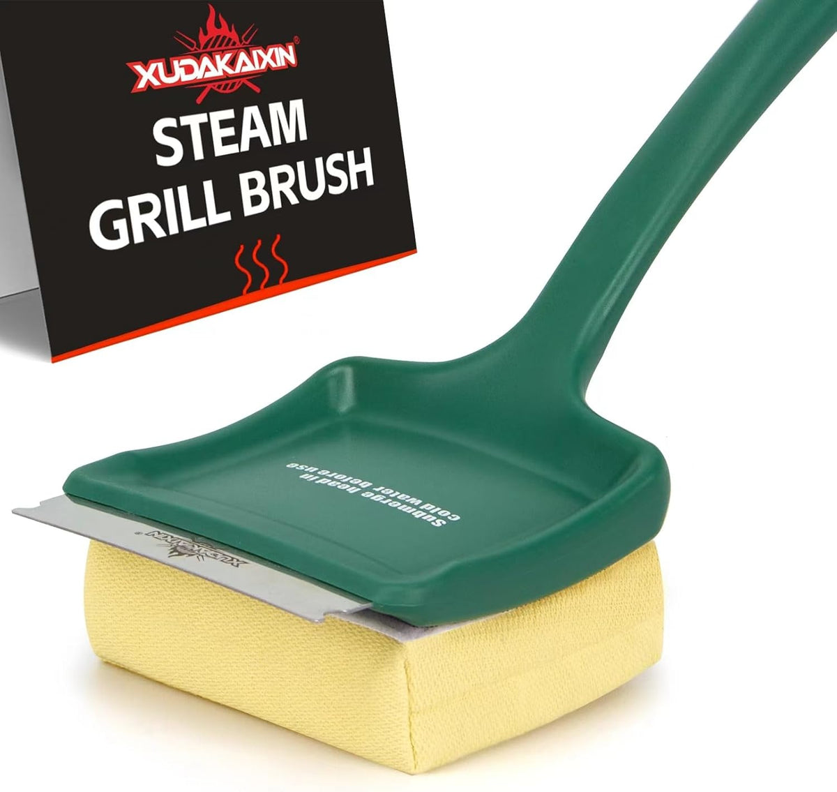 19" Large Bristle-Free Steam Cleaning Grill Brush,Replaceable BBQ Cleaning Head,Safe Grill Accessories for Cast Iron Grates/Porcelain/Weber Gas/Charcoal Grill - Gifts for Men Dad Husband