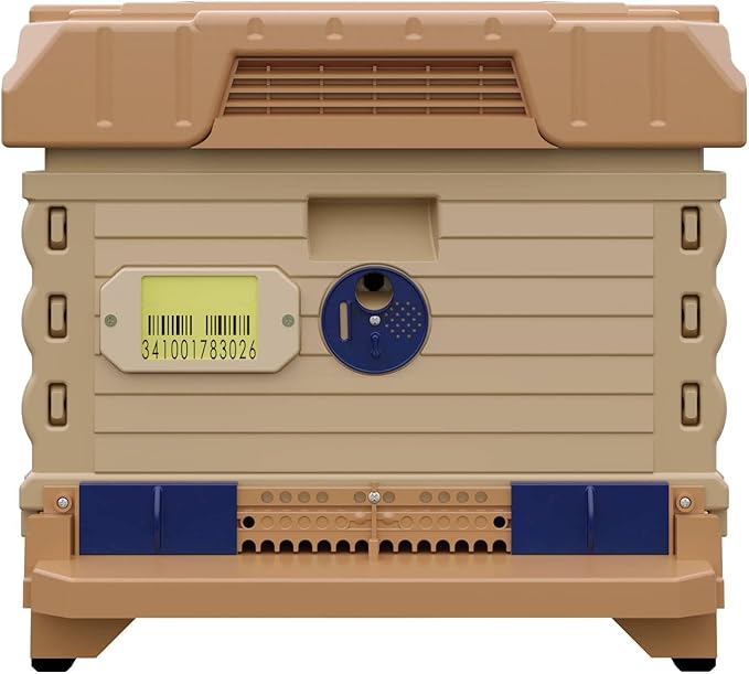 Ergo Insulated 10 Frame Bee Hive Set [NO Frames Included] (Single Hive, Tan Body Blue Entrance)