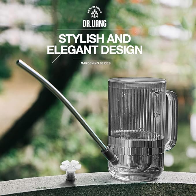 Small Watering Can Indoor Plants with Long Spout (1L, Gray)