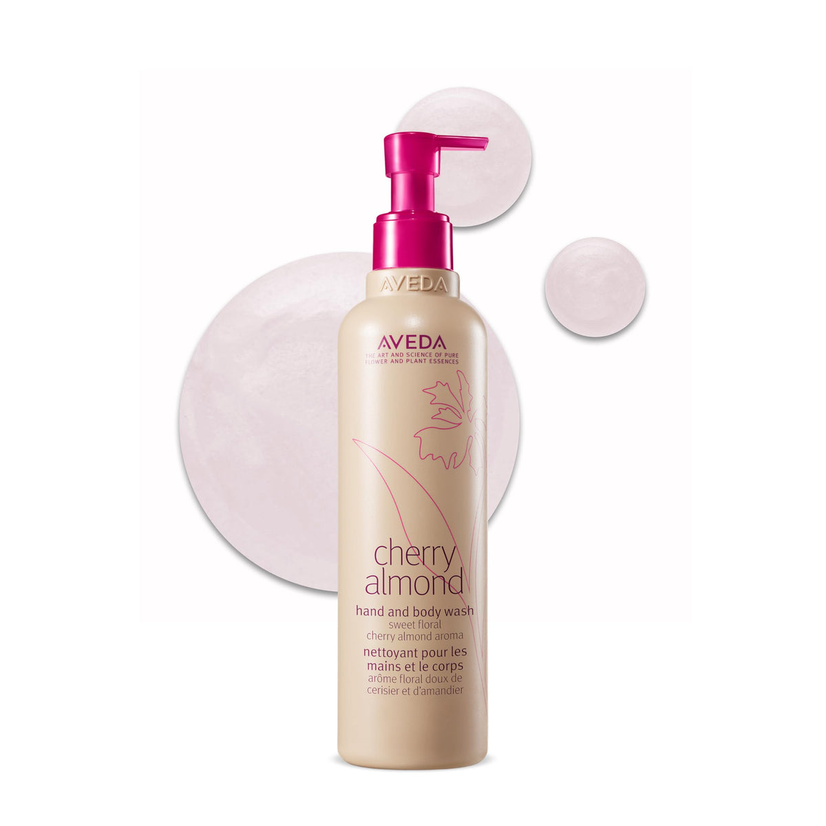 Aveda Cherry Almond Hand & Body Wash |with Sweet Almond Oil, Cherry Blossom Extract | Sweet Floral Aroma of Tonka Bean, Certified Organic Orange, Ylang Ylang | 97% Naturally Derived*, 8.5 Fl Oz