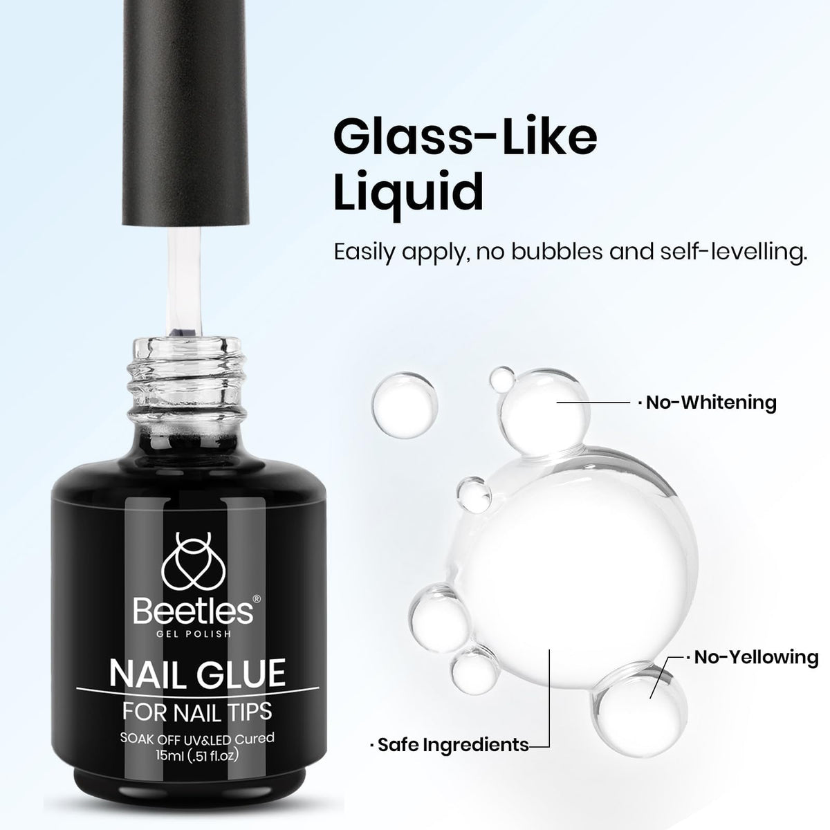 Beetles Gel Polish 9 in 1 Gel Nail Glue for Clear Acrylic Nail Tips