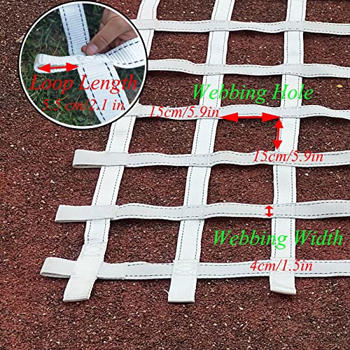 Climbing Cargo Net Heavy Duty,Ninja Net,Rope Ladder for Kids Outdoor Treehouse Backyard Playground Indoor Obstacle Webbing Net for Swing Set Jungle Gym Accessories for Slacklines,White - size: 3x4ft/0.9x1.2m