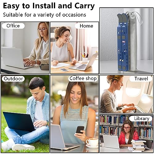 Laptop Stand, Computer Tablet Stand, Adjustable Aluminum Foldable Portable Laptop Holder Riser, Compatible with MacBook Air Pro, Lenovo, HP, Dell, More 10-15.6” Laptops and Tablets (Blue) - color: D102 Blue