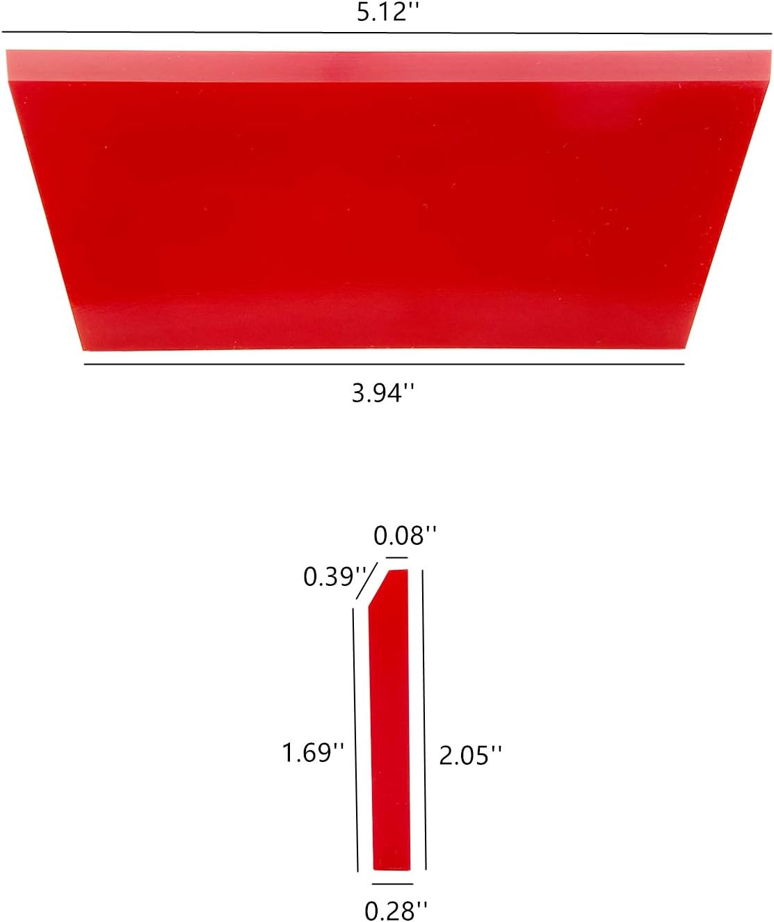 CARTINTS 2pack Squeegee Blades Replacement Mini Squeegee, 5.1x 2 inch, for Cleaning Glass, Shower Door and Car Windows and Screen Printing,Red