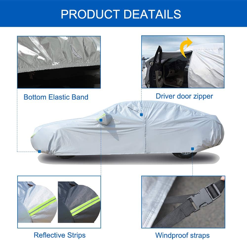 KouKou Oxford SUV Car Cover Custom Fit Tesla Model X from 2015 to 2025, Waterproof All Weather with Zipper Door, Sun Rain Dust Snow Protection. (Ships from US Warehouse, Arrive Within 3-7 Days)