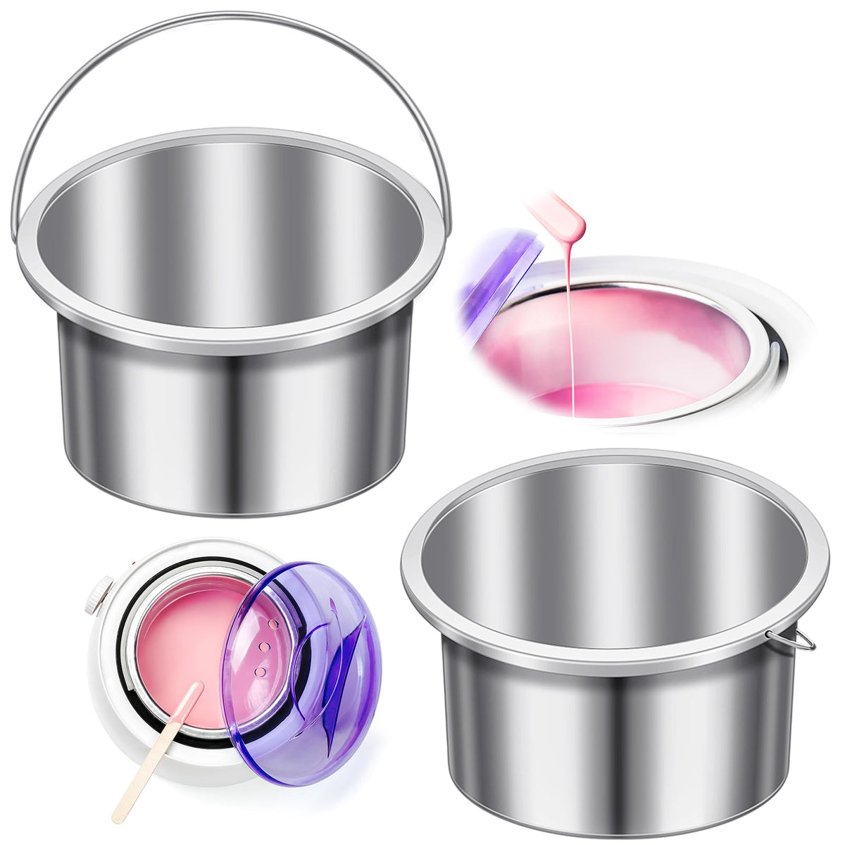 1 Piece Wax Pot Wax Warmer Replacement Tin Inner Pot Portable Hair Removal Waxing Bowl For 500 Ml Hair Remover Machine