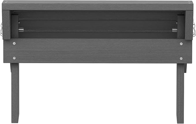 SERWALL Folding Adirondack Ottoman for Adirondack Chair, No-Assembly Weather Resistance Outdoor Footstool, High Impact Polystyrene Folding Adirondack Footrest, Gray