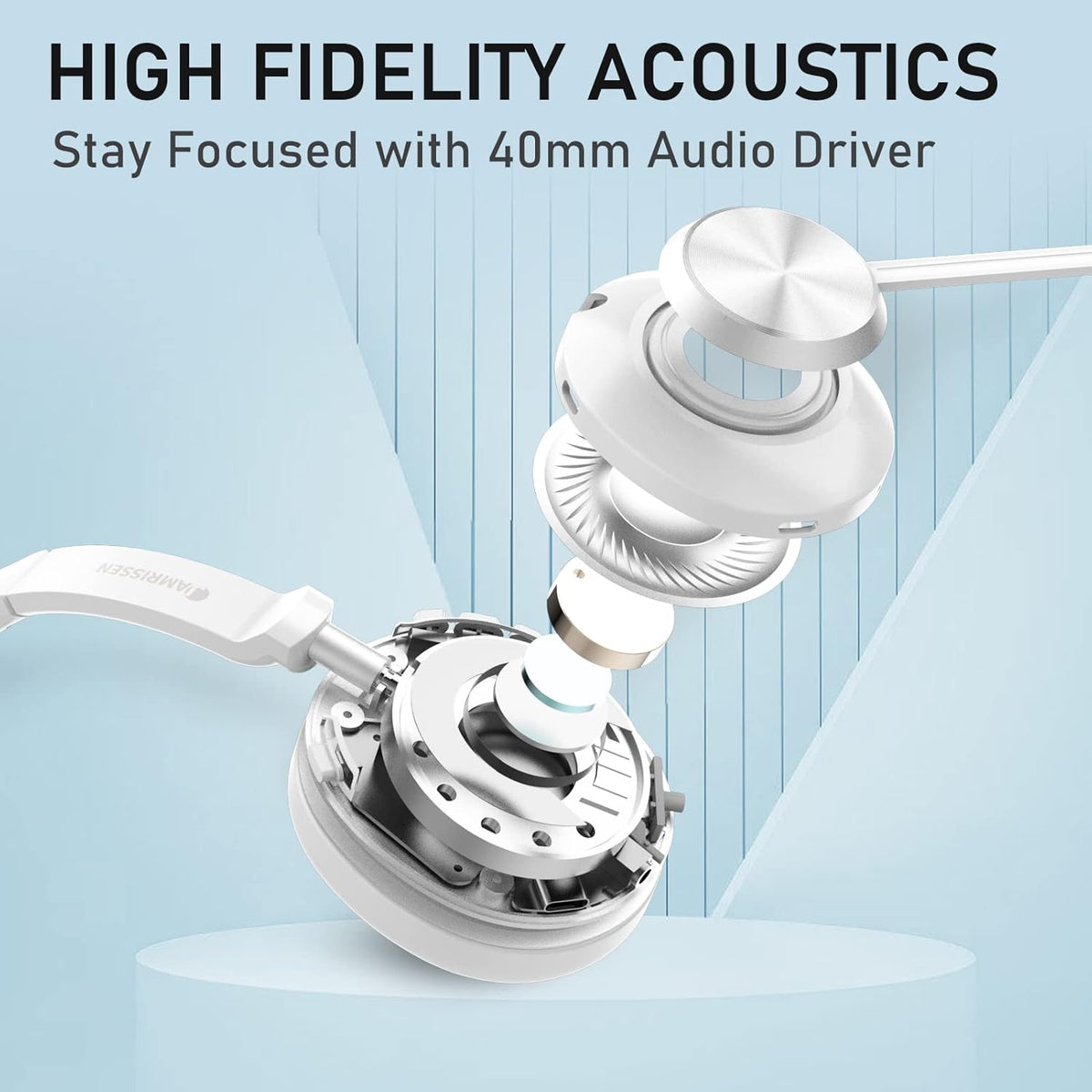 Wireless Headset with Mic for Work, Bluetooth Headset with Microphone (AI Noise Canceling & Mic Mute), Wireless Headset with USB Dongle & Charging Dock for Work/Home/Office/Call Center/PC/Laptop/Zoom