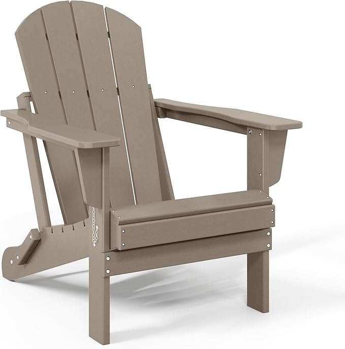 Westin Outdoors Laguna WO Outdoor Adirondack Folding Patio Chairs 8 PCS Set Retro Beach Aesthetic for Backyard, Lawn, Patio, Deck, Garden, Weather Resistant Polyethylene Plastic Lounger (W W)