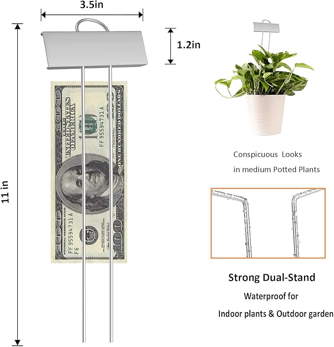 30pcs Plant Labels for Outdoor Garden Waterproof Plant Markers for Outdoor Plants, 11inch Metal Garden Plant Tags and Labels for Herbs Vegetable Seedlings Greenhouse（Silver）