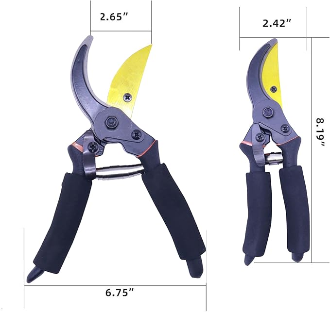 Garden Shears, Sharp Pruners for Gardening with Locking Mechanism, Ideal for Trimming, Harvesting
