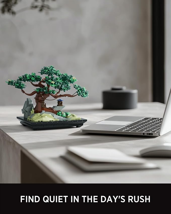 Nifeliz CHAN Bonsai Tree Building Set, Artificial Plant Model Toy for Desk or Home Decor, Peaceful Gift Idea for Adults and Nature Lovers (733 PCS, NF10322)