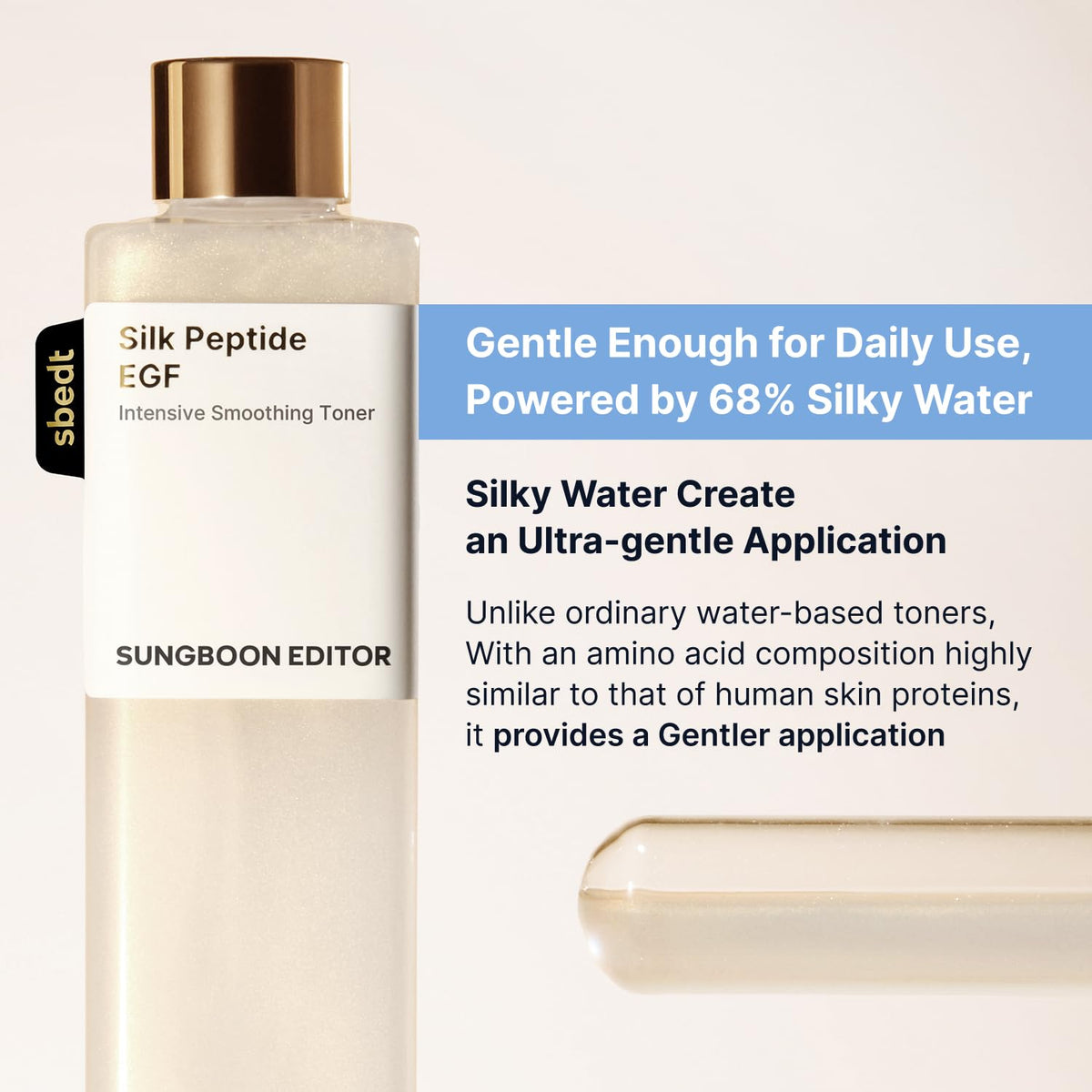 SUNGBOON EDITOR Silk Peptide EGF Toner, Firm-Looking Glow,10.14 fl.oz