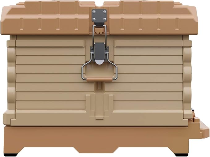 Ergo Insulated 10 Frame Bee Hive Set [NO Frames Included] (Single Hive, Tan Body Yellow Entrance)