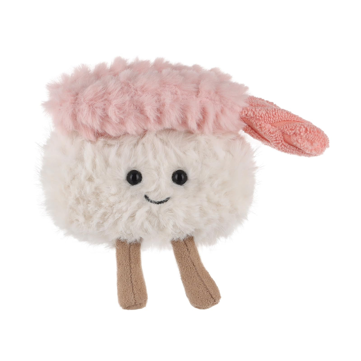 Apricot Lamb Plush Food Soft Stuffed Animals Plush Toys Shrimp Sushi 3.1''