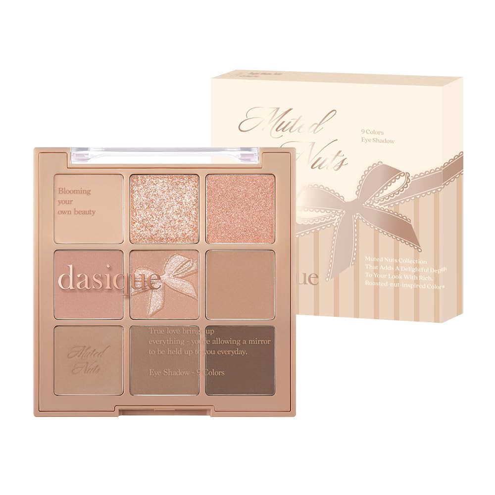 Dasique Shadow Palette #24 Muted Nuts 7.5G I 9 Blendable Shades In Smooth Matte And Shimmer Finishes With Gorgeous Pearls | Eye