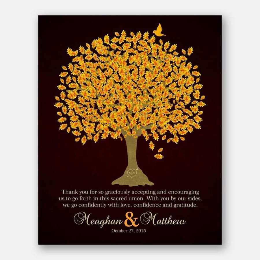 Lucky Tusk Thank You Gift For Parents Personalized Gift For Mother of Groom or Bride Family Wedding Poem Tree Gift For Mom and Dad #LT-1105,
