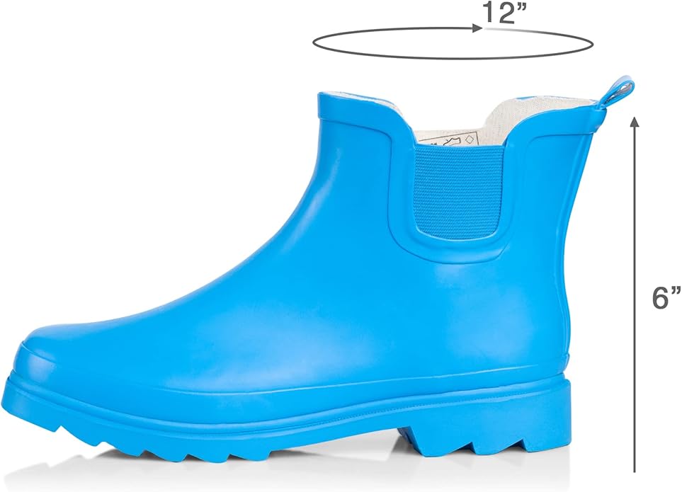 NORTY - Womens Ankle Rain Boots - Ladies Waterproof Winter Spring Garden Boot runs ½ size large
