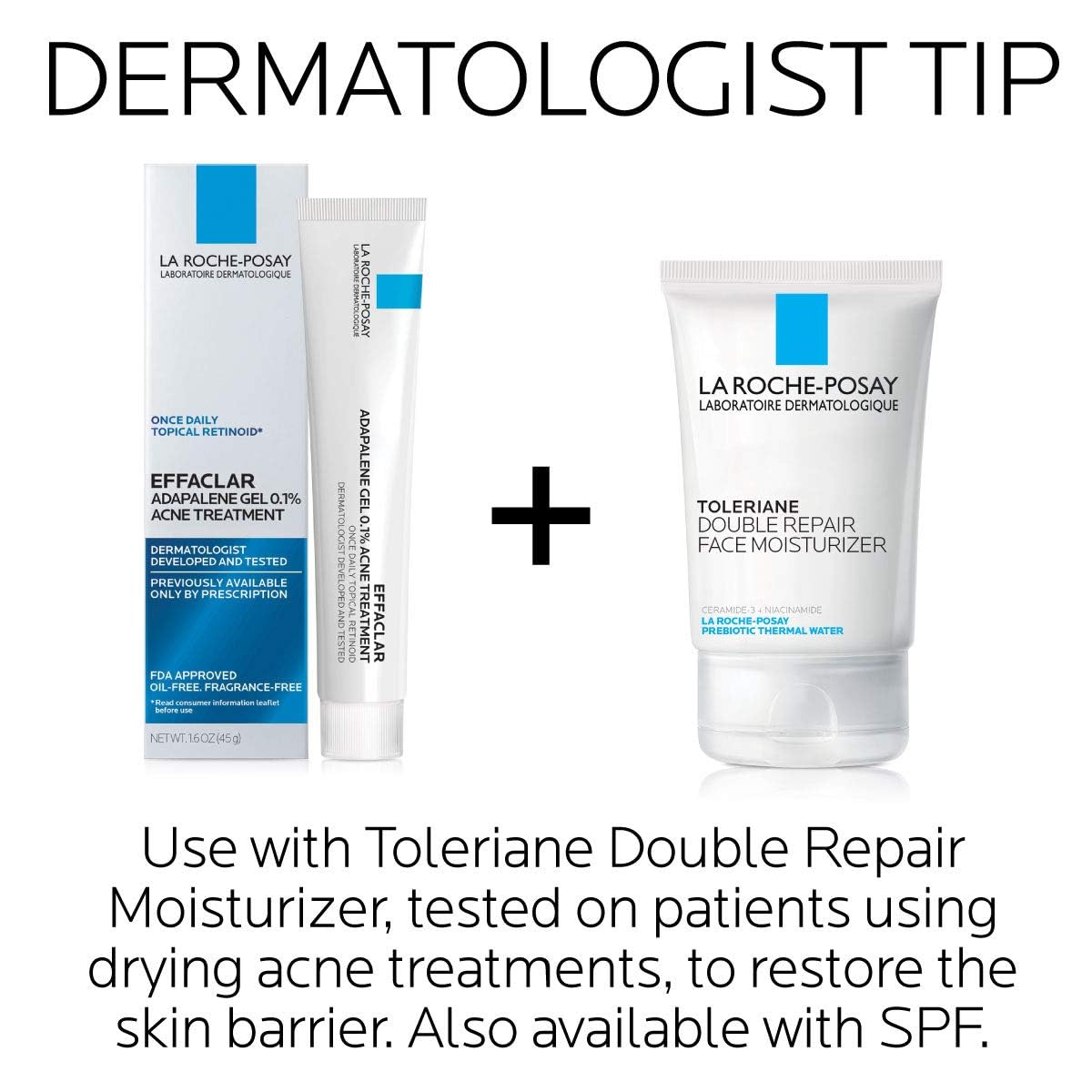 La Roche-Posay Effaclar Adapalene Gel 0.1% Acne Treatment, 1.6oz